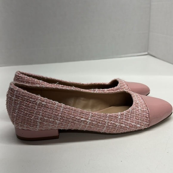 Steve Madden Blair Ballet Flats Loafers Shoes Textured Tweed Plaid Pink Size 6.5 - Picture 6 of 11